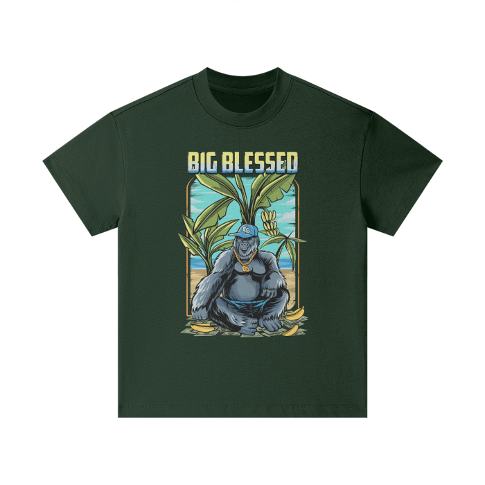 Kids Big Blessed Island Heavyweight 305G Earth Tone FOG 100% Cotton T-Shirt