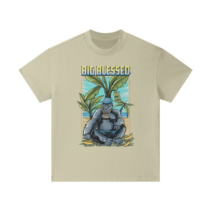 Kids Big Blessed Island Heavyweight 305G Earth Tone FOG 100% Cotton T-Shirt