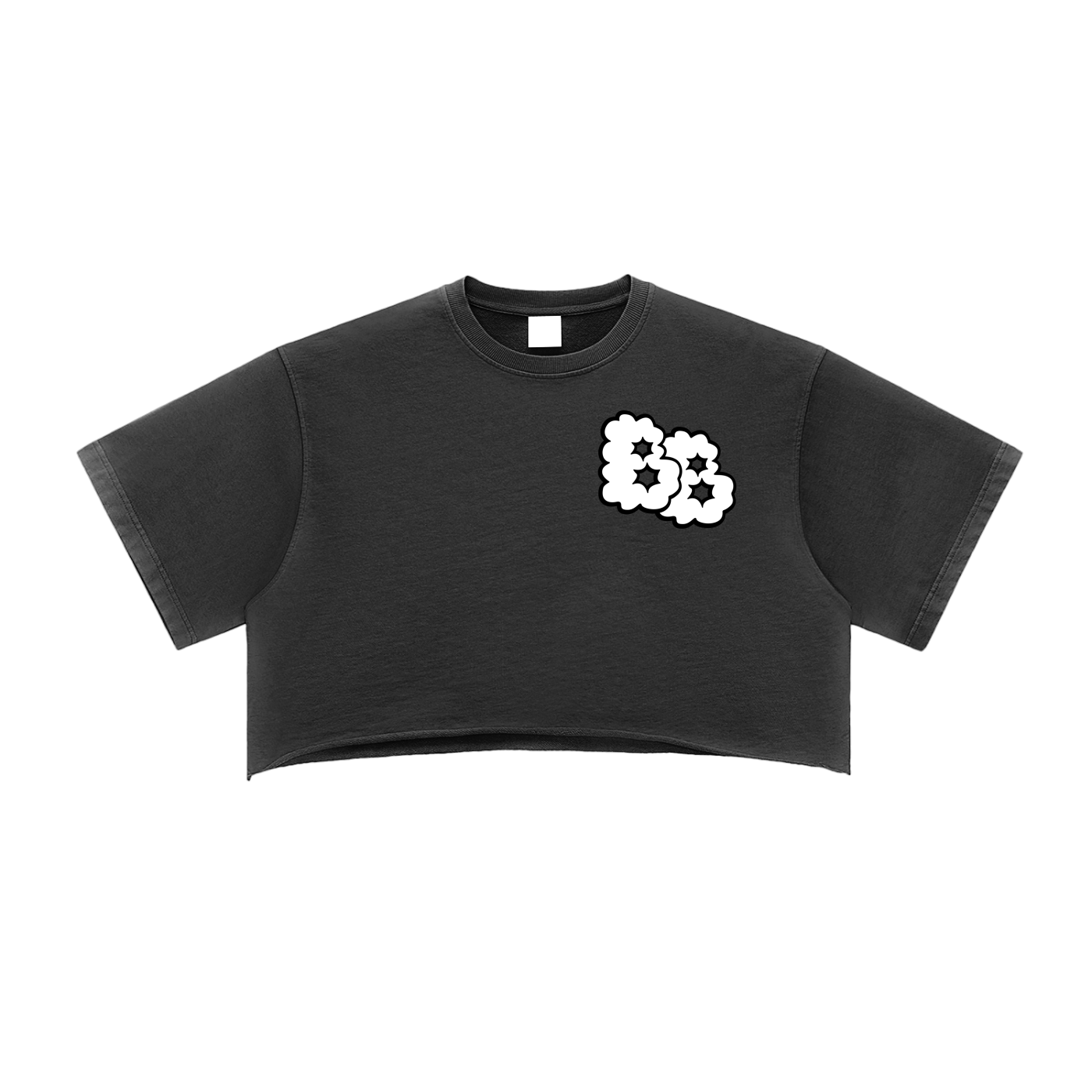 Women's Snow Washed Raw Edge Crop Top