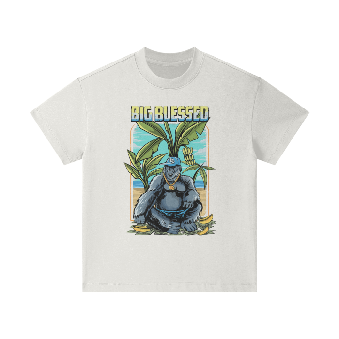 Kids Big Blessed Island Heavyweight 305G Earth Tone FOG 100% Cotton T-Shirt