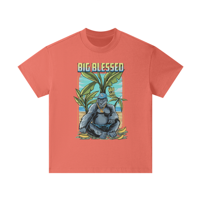 Kids Big Blessed Island Heavyweight 305G Earth Tone FOG 100% Cotton T-Shirt