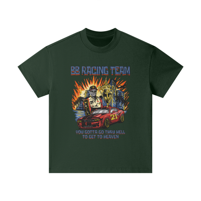 BB Kids Racing Team Heavyweight 305G Earth Tone FOG 100% Cotton T-Shirt