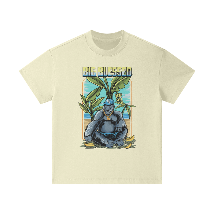 Kids Big Blessed Island Heavyweight 305G Earth Tone FOG 100% Cotton T-Shirt