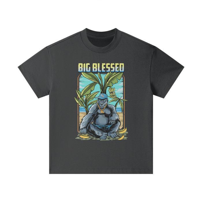 Kids Big Blessed Island Heavyweight 305G Earth Tone FOG 100% Cotton T-Shirt